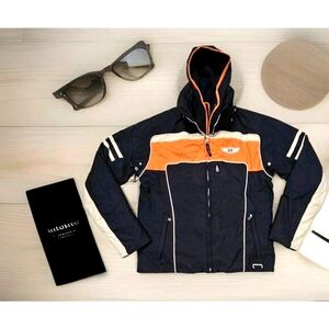 Vintage Bogner Goan Thylmann Skateboard Embroidered Black Zip Jacket US 38